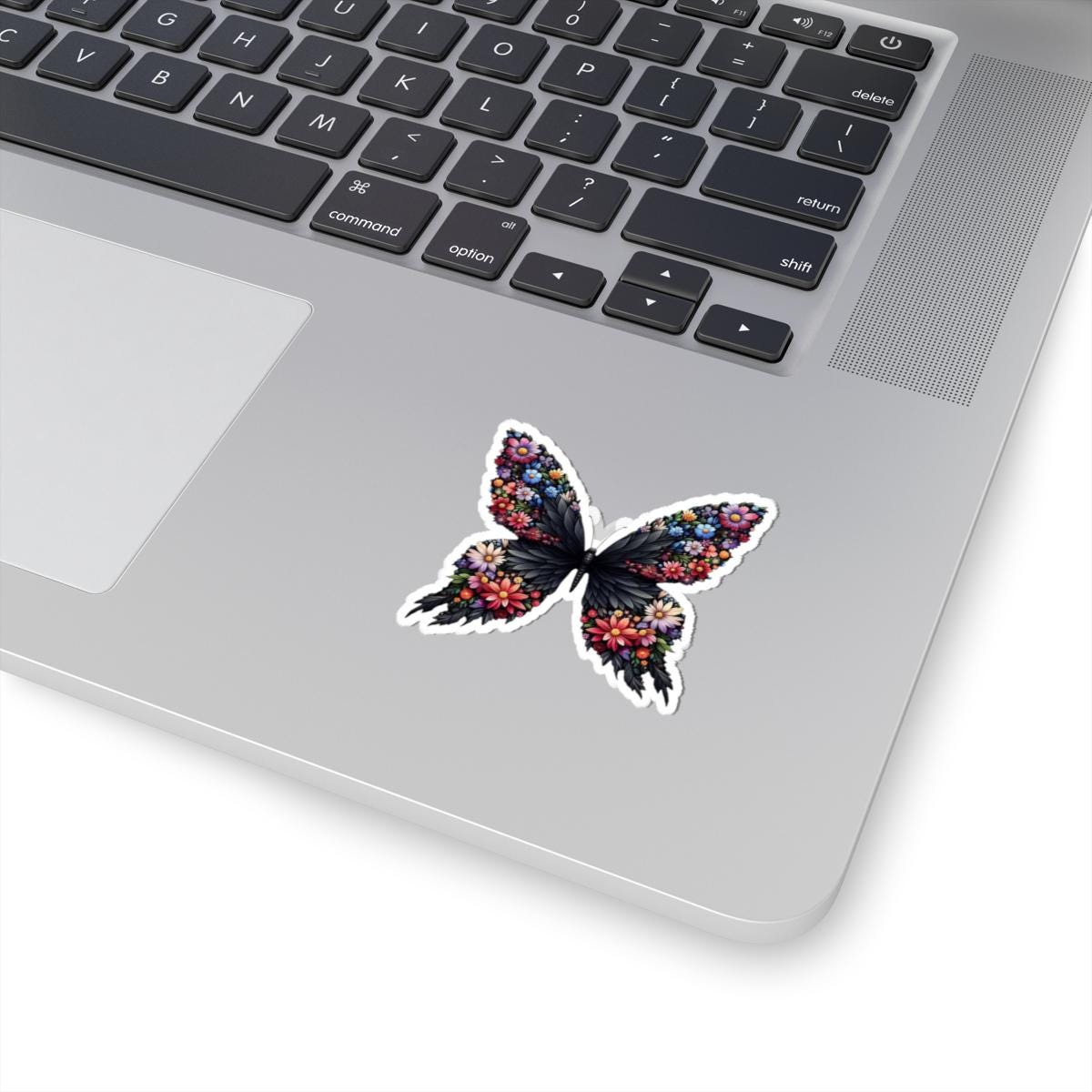ColorFlow | Elegant Floral Butterfly Sticker in Blooming Garden Style | Nature Art Vinyl Decal