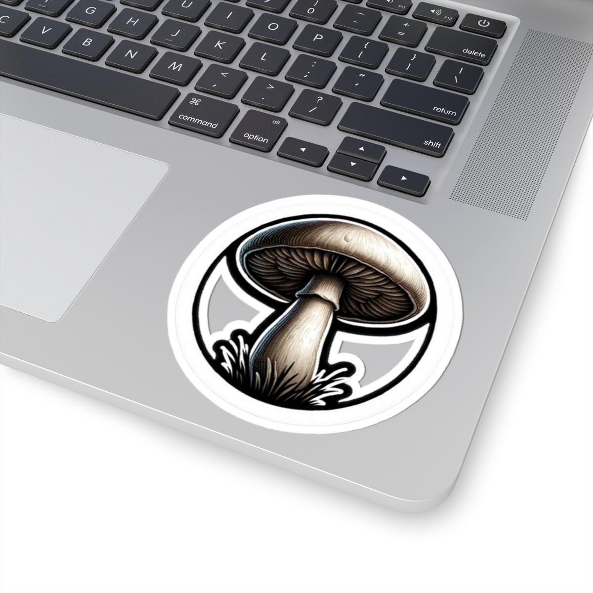 Vintage Ink Mushroom Sticker | Retro Botanical Fungi Vinyl Decal