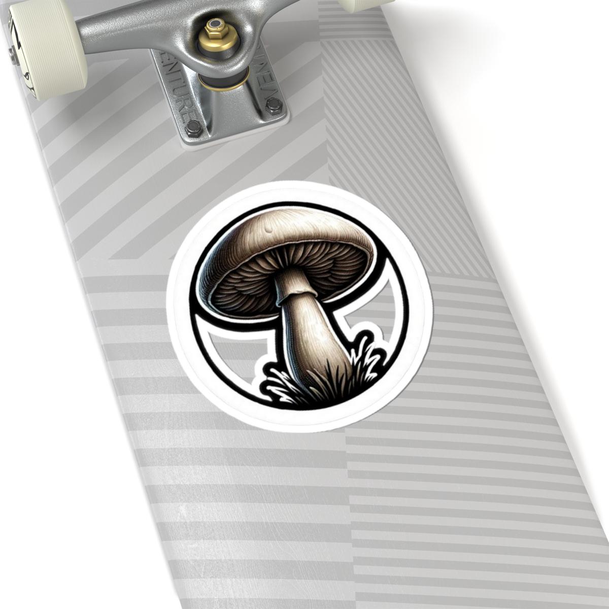 Vintage Ink Mushroom Sticker | Retro Botanical Fungi Vinyl Decal