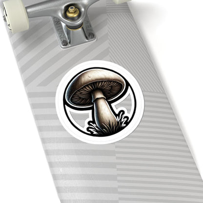 Vintage Ink Mushroom Sticker | Retro Botanical Fungi Vinyl Decal