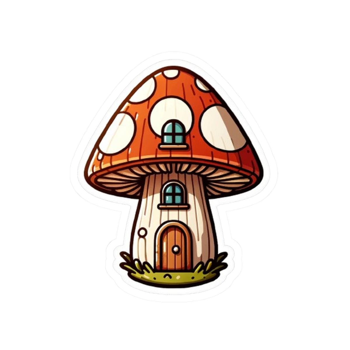 Mushroom House Sticker | Whimsical Toadstool Vinyl Decal (Waterproof)