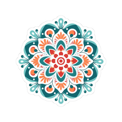 Radiant Harmony Mandala Sticker | Vibrant Geometric Boho Decal, Meditation Art