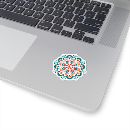Radiant Harmony Mandala Sticker | Vibrant Geometric Boho Decal, Meditation Art