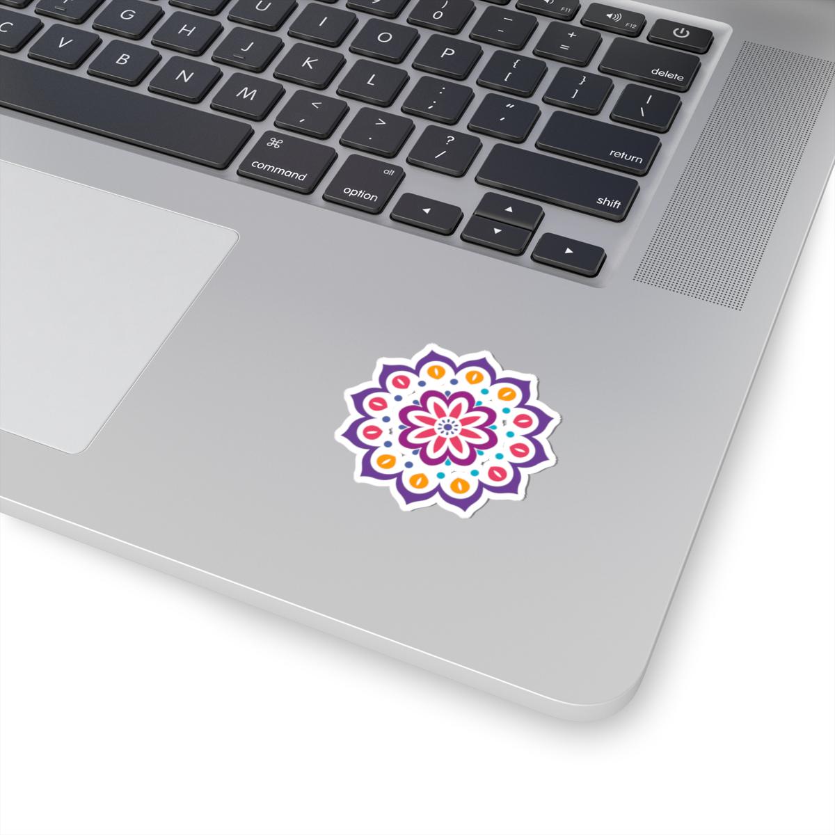 Vibrant Floral Mandala Sticker | Boho Vinyl Decal, Spiritual Decor (Journal, Laptop)