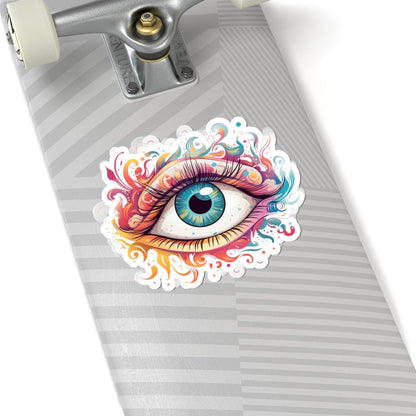 ColorFlow Trippy Third Eye Sticker | Psychedelic Eyeball Vinyl Decal | Visionary Surreal Art