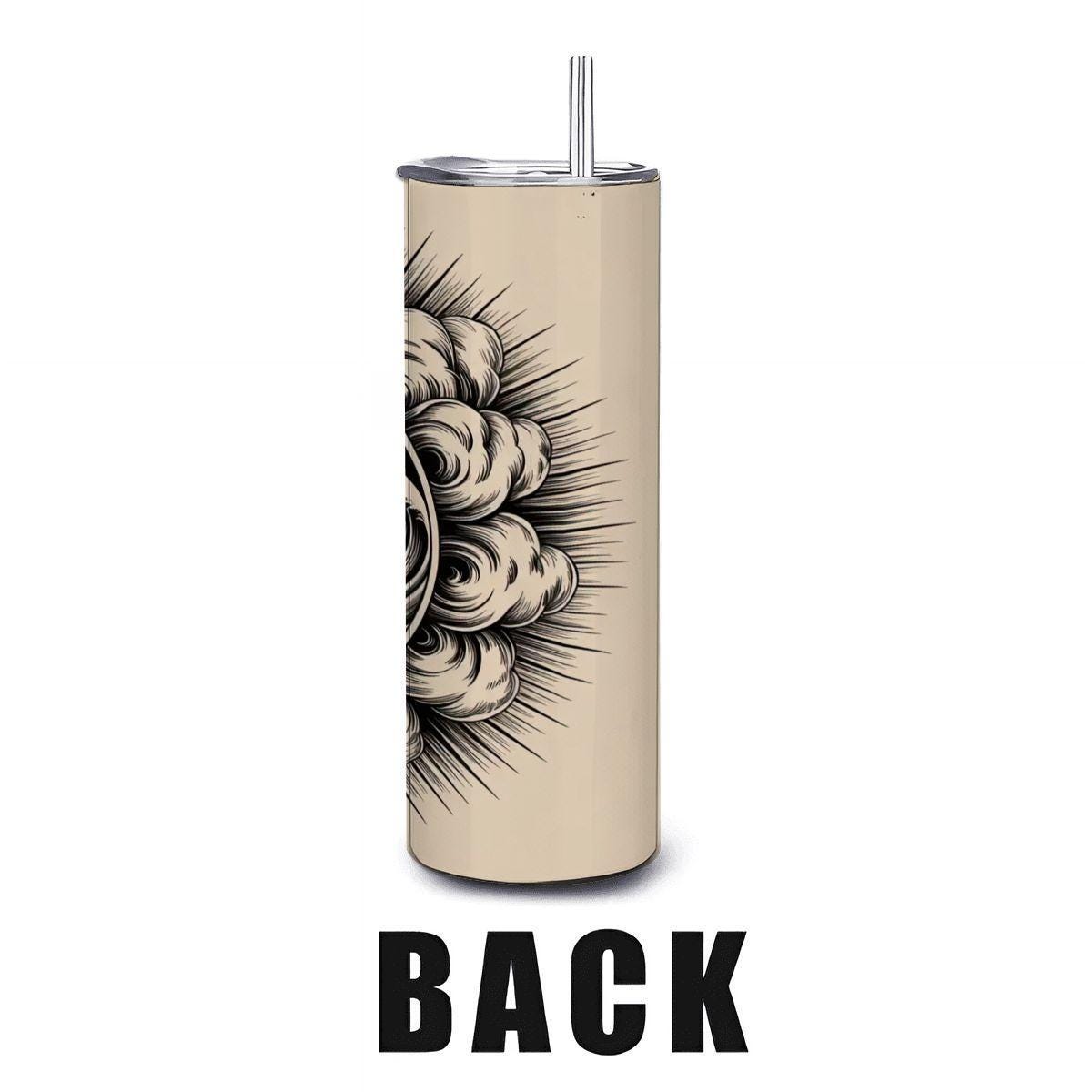 20oz Straight Stainless Steel Tumbler with Straw（Made in USA)