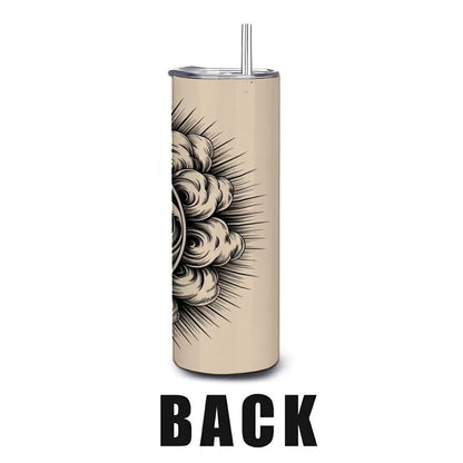20oz Straight Stainless Steel Tumbler with Straw（Made in USA)