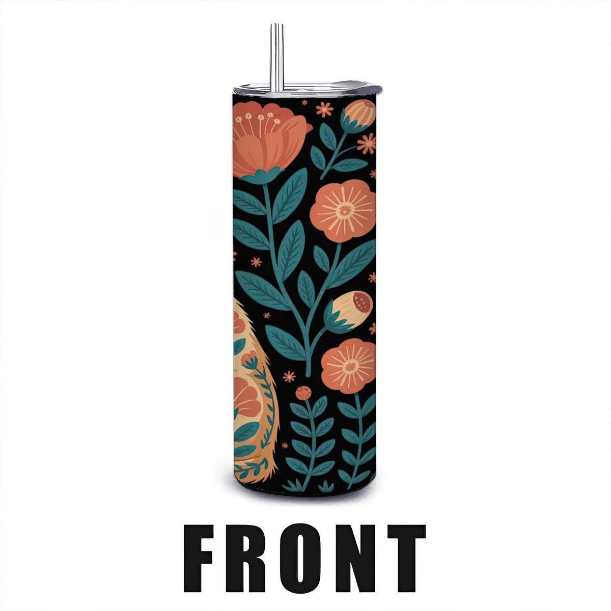 20oz Straight Stainless Steel Tumbler with Straw（Made in USA)