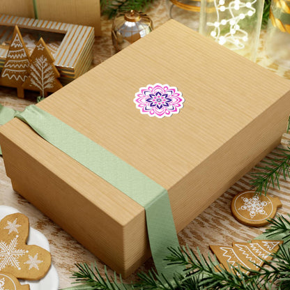 Pink Purple Mandala Sticker | Floral Symmetry Vinyl Decal, Boho Spiritual Design