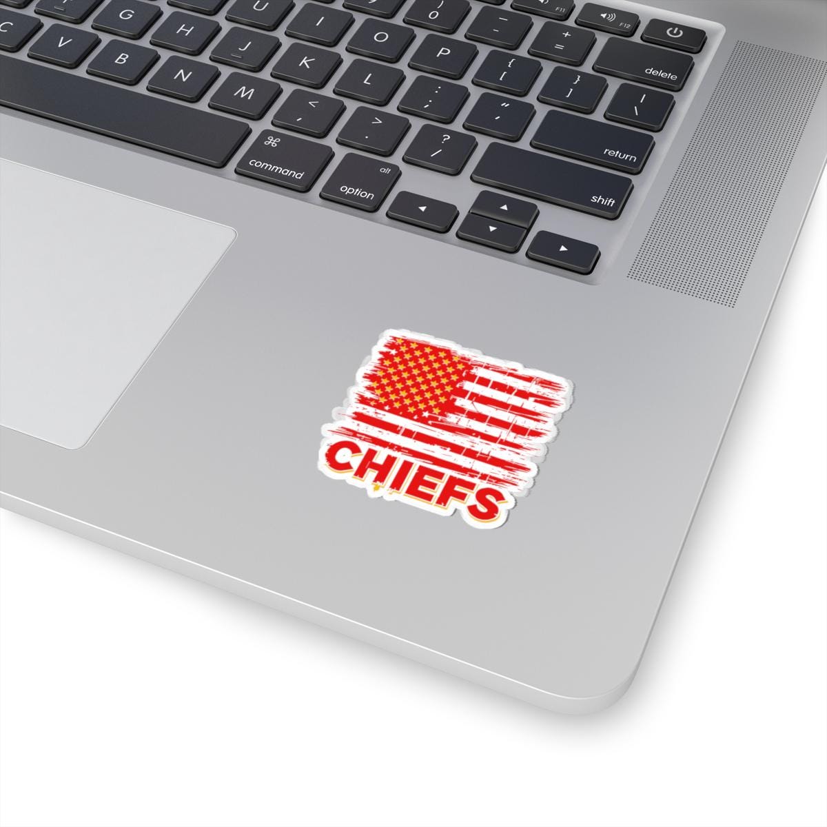 Chiefs Distressed American Flag Vinyl Sticker | Football Team Spirit Decal