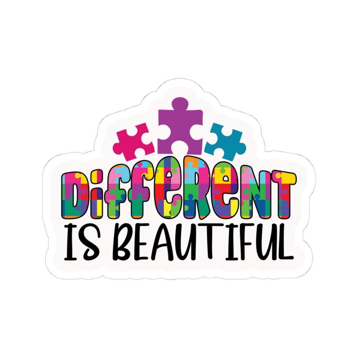 ColorFlow Autism Sticker | Puzzle Pieces "Different Is " Vinyl