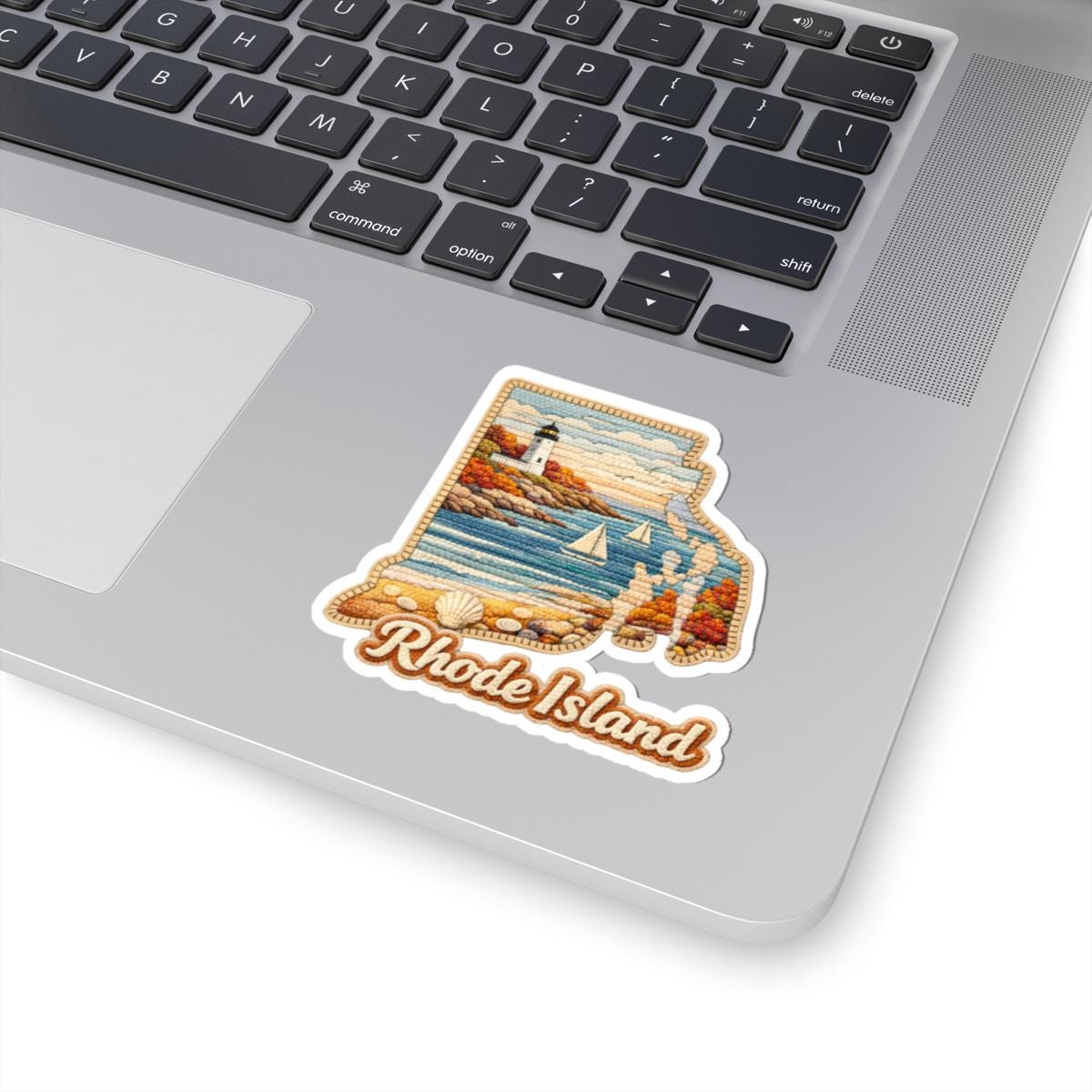 ColorFlow | Rhode Island Oceanlight Vinyl Sticker | Coastal Cliffs Sailboats Lighthouse and New England Shore Art