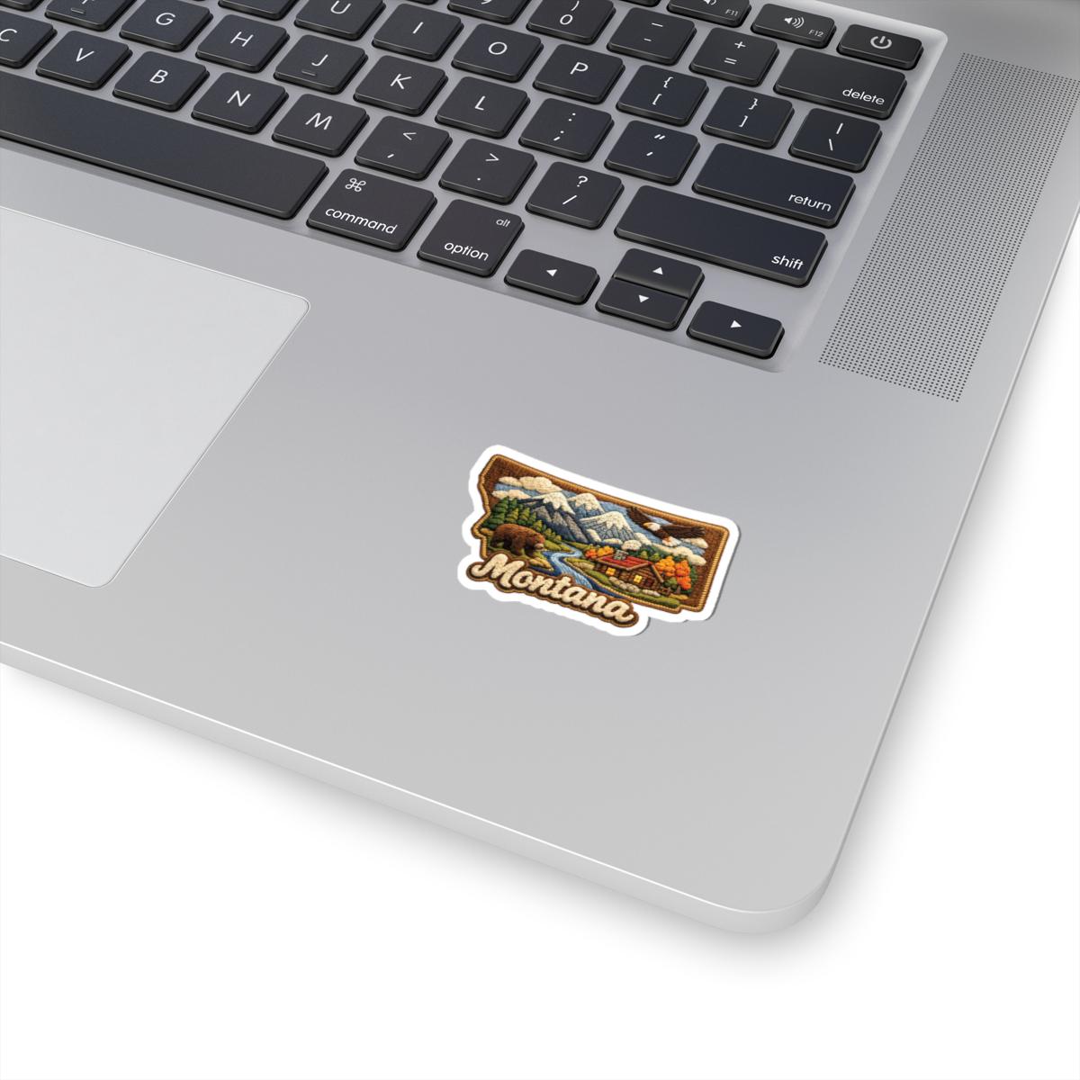 ColorFlow | Montana Wilderness Retreat Vinyl Sticker | Mountain Rivers Cabin Wildlife and Big Sky Landscape Art