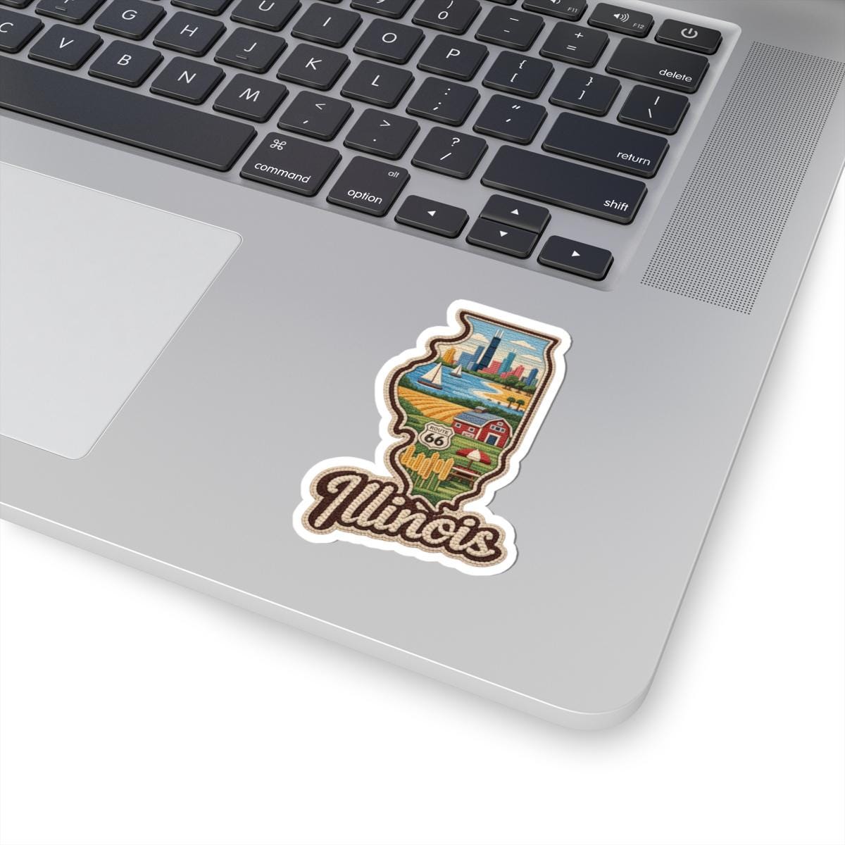 ColorFlow | Illinois Prairie Skyline Vinyl Sticker | Chicago Lakefront Route 66 Heartland Scene Art