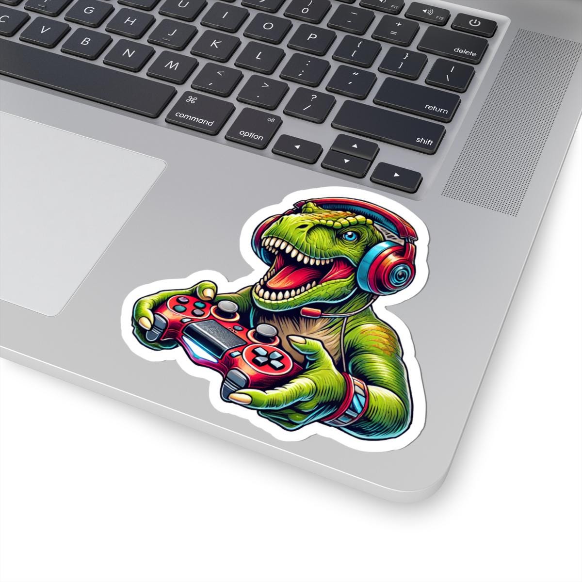 Gamer T Rex Vinyl Sticker | Dinosaur Gaming Art Waterproof Decal
