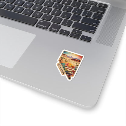 Nevada Desert Nights Vinyl Sticker | Las Vegas Skyline Mojave Art (Waterproof)