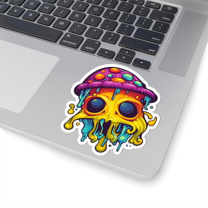 ColorFlow Drippy Mushroom Sticker | Psychedelic Vinyl Art Decal (Waterproof)