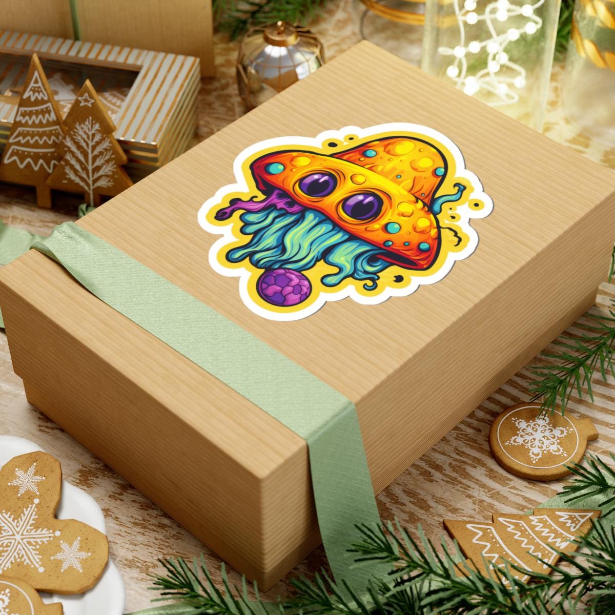 Psychedelic Mushroom Sticker | Waterproof Vinyl Art Decal (Glossy/Matte/Holographic)