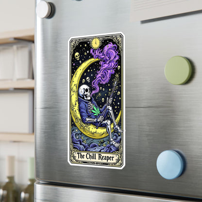 ColorFlow | Chill Reaper Skeleton Vinyl Sticker | Waterproof Art Decal | Glossy Matte Holographic | 6 Sizes