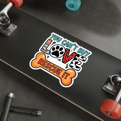 Rescue Love Die-Cut Stickers, Pet Lover Gifts, Animal Rescue Decals, Laptop Stickers, Dog Lover Accessories