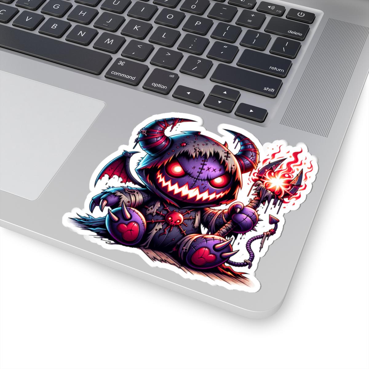 ColorFlow | Voodoo Demon Monster Vinyl Sticker | Creepy Cute Art Decal | Unique Collectible | Spooky Gift for Monster Lovers