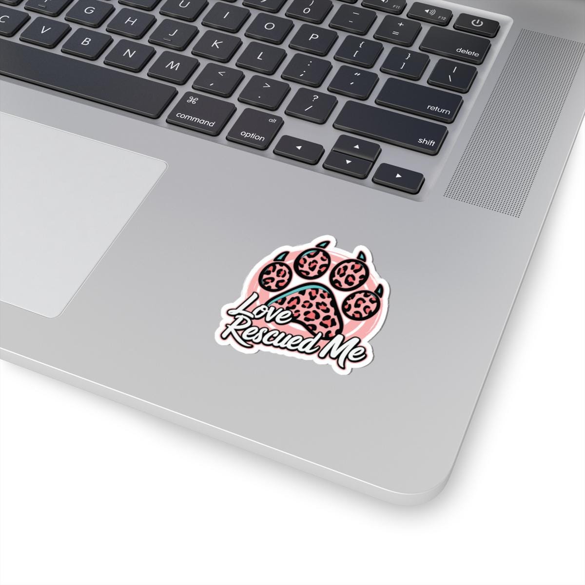 Love Rescued Me Paw Print Sticker | Animal Rescue Decal (Waterproof Vinyl)