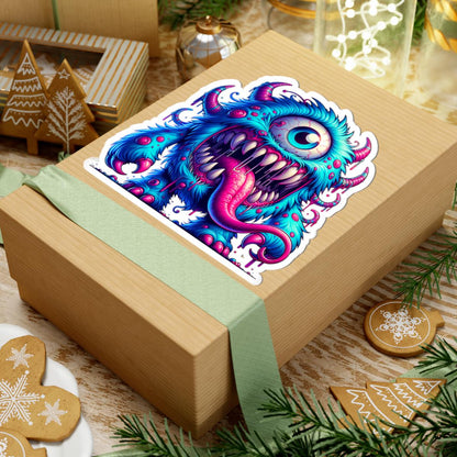 ColorFlow Blue Cyclops Monster Vinyl Sticker | Waterproof Creature Art Decal