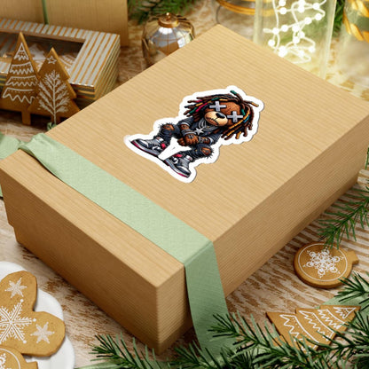ColorFlow | Multicolor Dread Bear Vinyl Sticker | Urban Streetwear Gamer Sticker | Waterproof Glossy or Matte