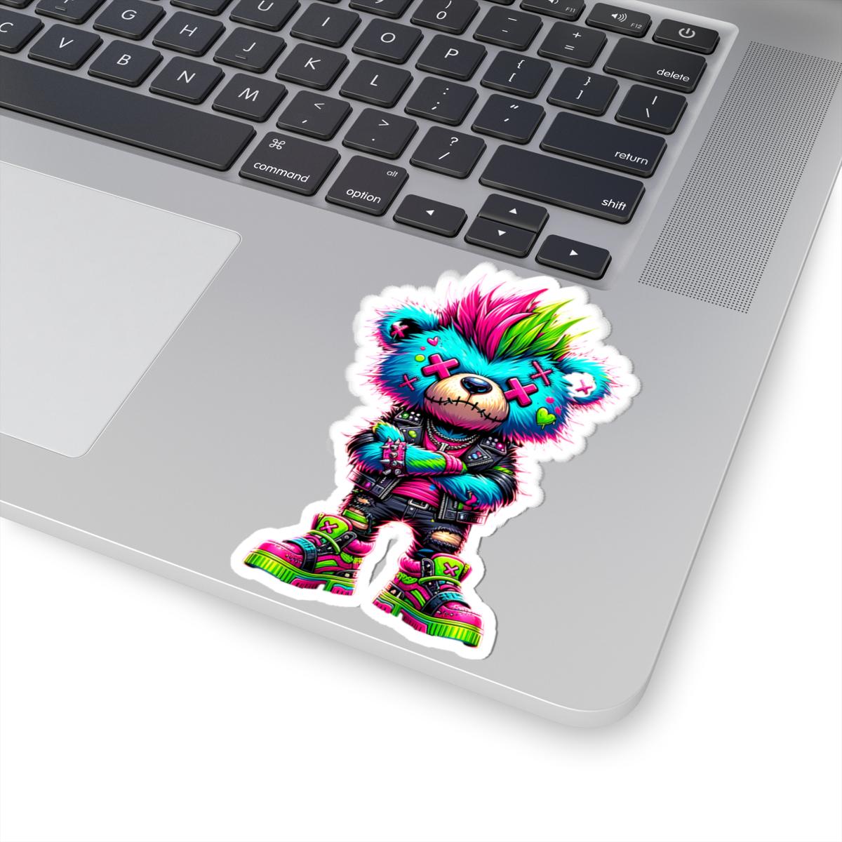 ColorFlow | Neon Punk Bear Vinyl Sticker | Graffiti Streetwear Gamer Sticker | Waterproof Glossy or Matte