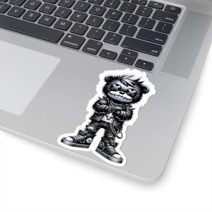 Cyber Gothic Bear Sticker | Punk Streetwear Gamer Vinyl Decal (Waterproof)