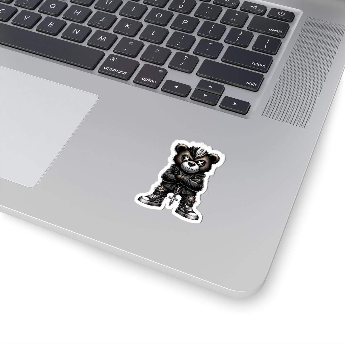 ColorFlow | Punk Mohawk Bear Vinyl Sticker | Gothic Streetwear Gamer Sticker | Dark Aesthetic Waterproof Glossy or Matte