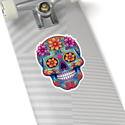 ColorFlow Sugar Skull Sticker | Waterproof Floral Calavera Decal