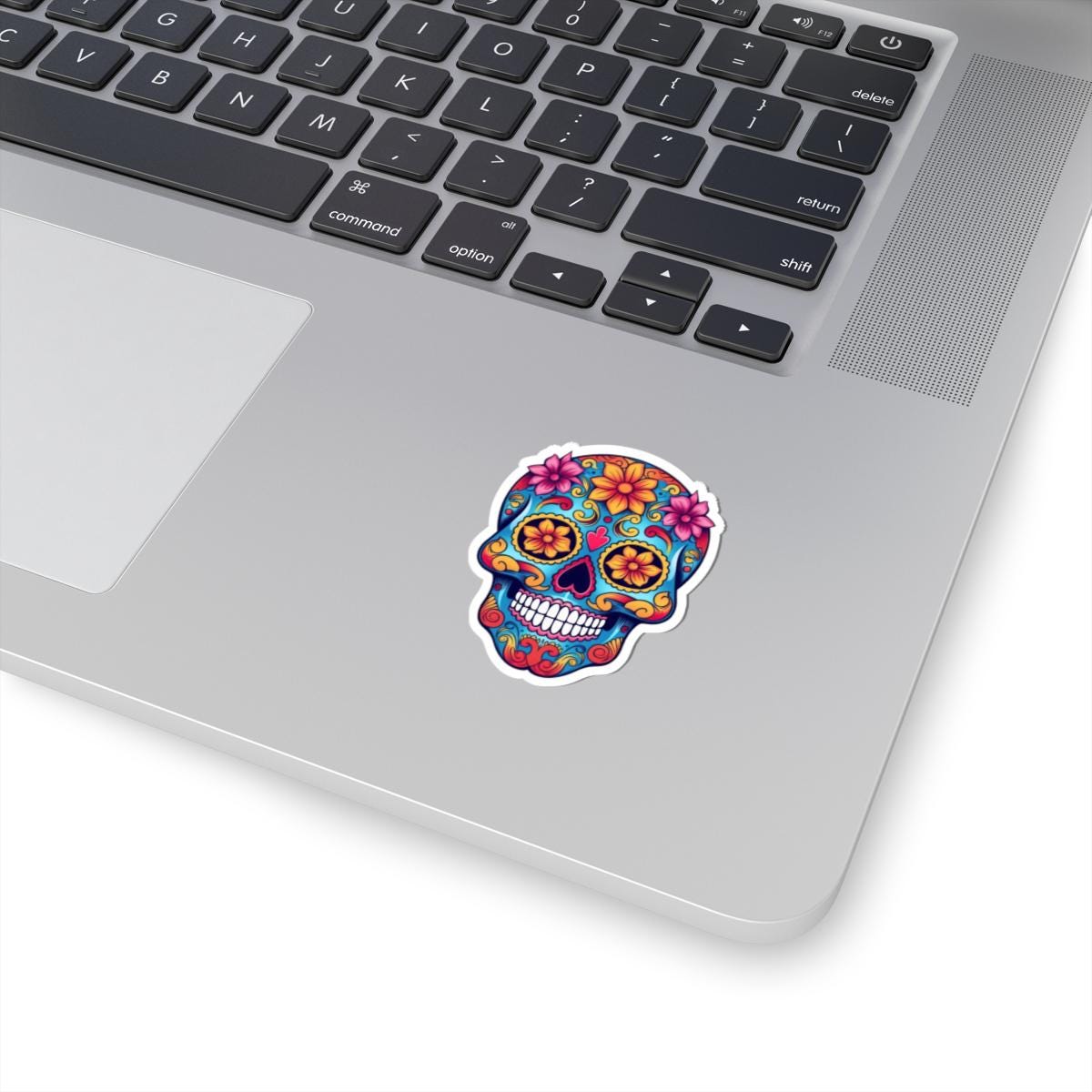 ColorFlow Sugar Skull Sticker | Waterproof Floral Calavera Decal