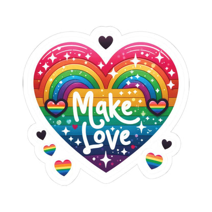 Rainbow Heart Sticker | LGBTQ+ Pride, Sparkle, Make Love Decal