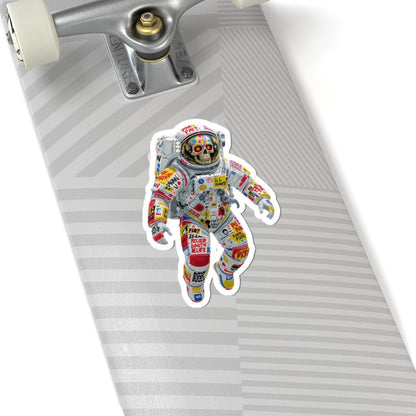 ColorFlow | Urban Graffiti Skull Astronaut Sticker | Bold Space Streetwear Vinyl Decal for Rebels