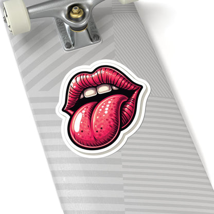 Retro Lips Tongue Out Sticker | Bold Groovy Rock Vinyl Decal