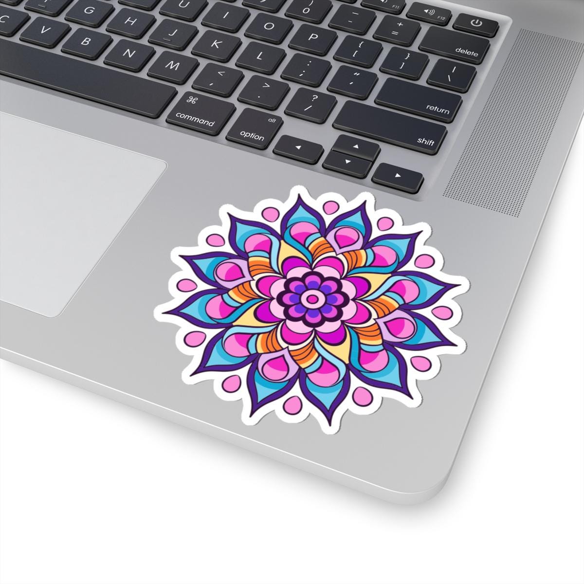 ColorFlow | Vibrant Lotus Bloom Mandala Sticker | Boho Rainbow Vinyl Decal | Sacred Flower Art