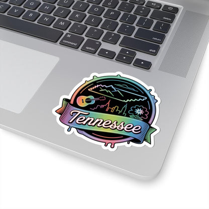 ColorFlow | Tennessee Guitar Mountain Skyline Vinyl Sticker | Music City Scenic Travel Art Decal