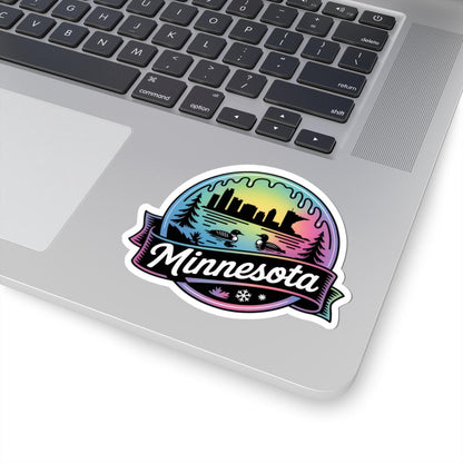 ColorFlow | Minnesota Lake Loon Skyline Vinyl Sticker | North Star State Scenic Travel Art Decal