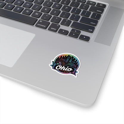 ColorFlow | Ohio City Skyline Riverfront Vinyl Sticker | Buckeye State Urban Travel Art Decal