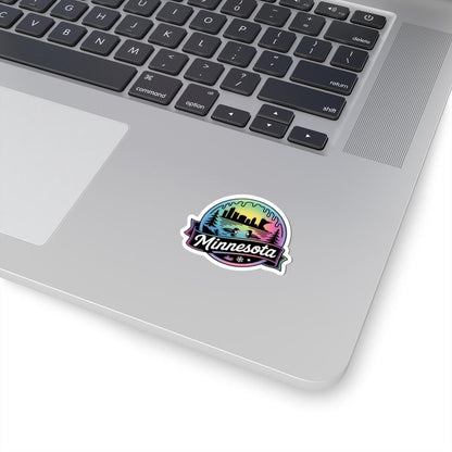 ColorFlow | Minnesota Lake Loon Skyline Vinyl Sticker | North Star State Scenic Travel Art Decal