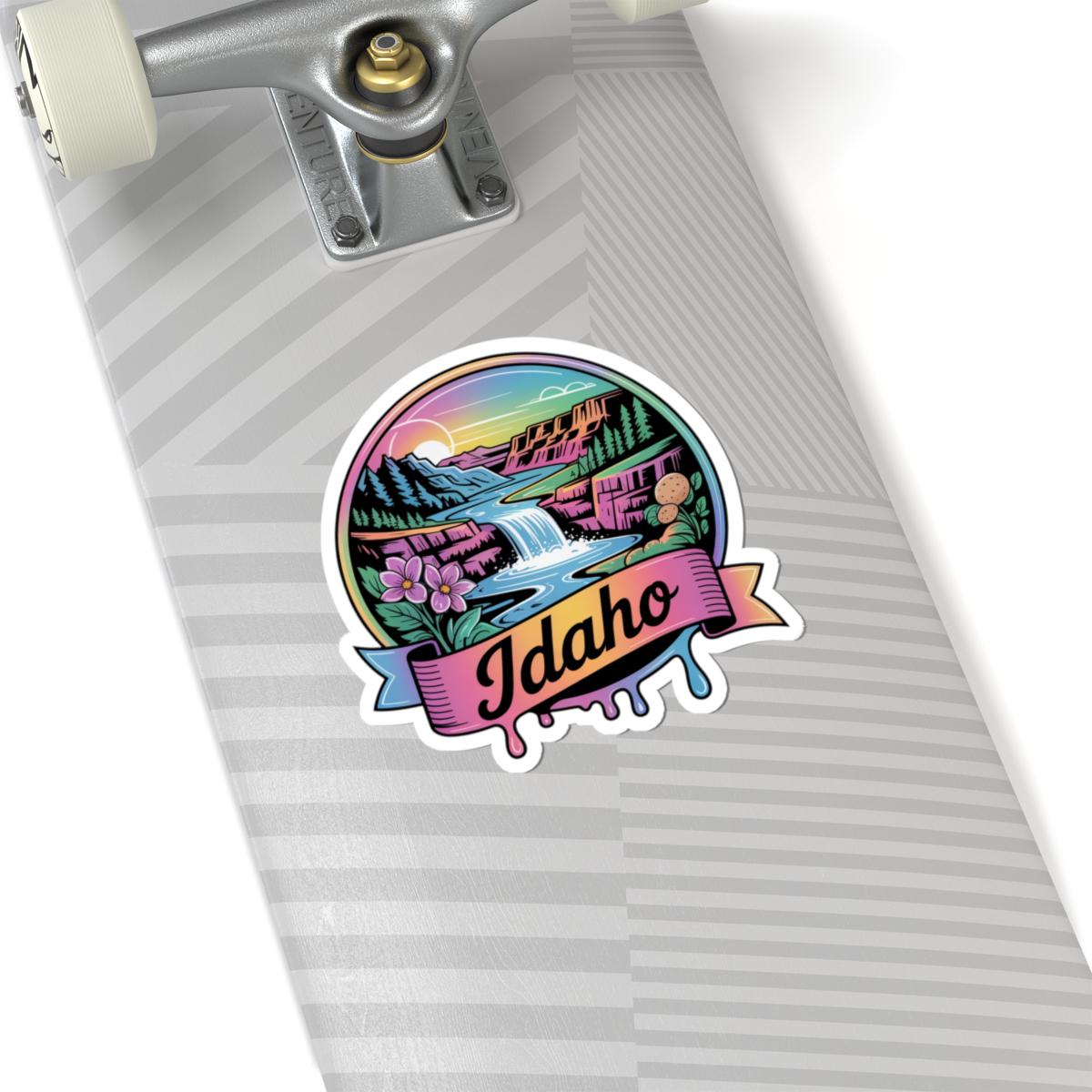 ColorFlow | Idaho Waterfall Mountain Scenic Vinyl Sticker | Pacific Northwest Nature Travel Decal