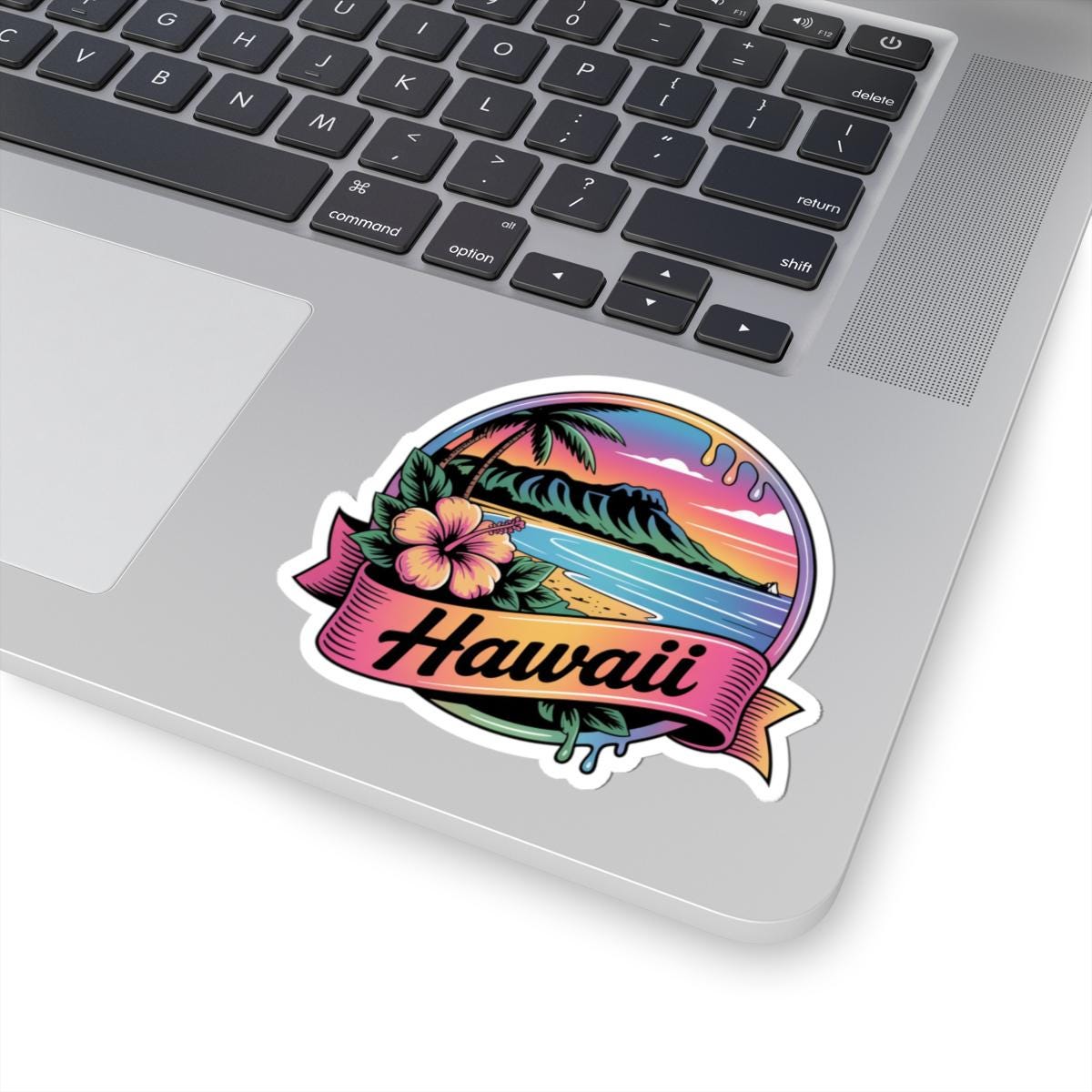 ColorFlow | Hawaii Tropical Beach Sunset Vinyl Sticker | Island Paradise Ocean Travel Art Decal