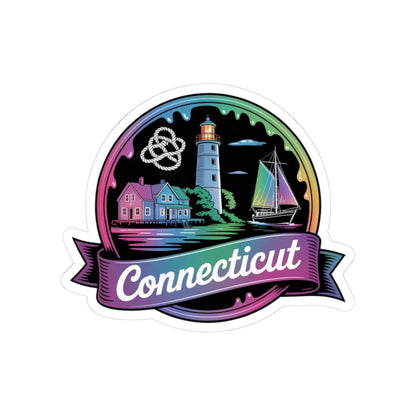 ColorFlow | Connecticut Lighthouse Coastal Charm Vinyl Sticker | New England Nautical Travel Art Decal