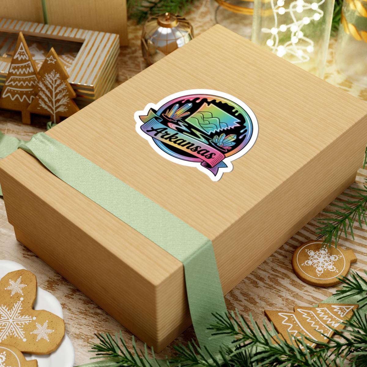 ColorFlow | Arkansas Crystal Mountain Scenic Vinyl Sticker | Natural State Travel Art Decal