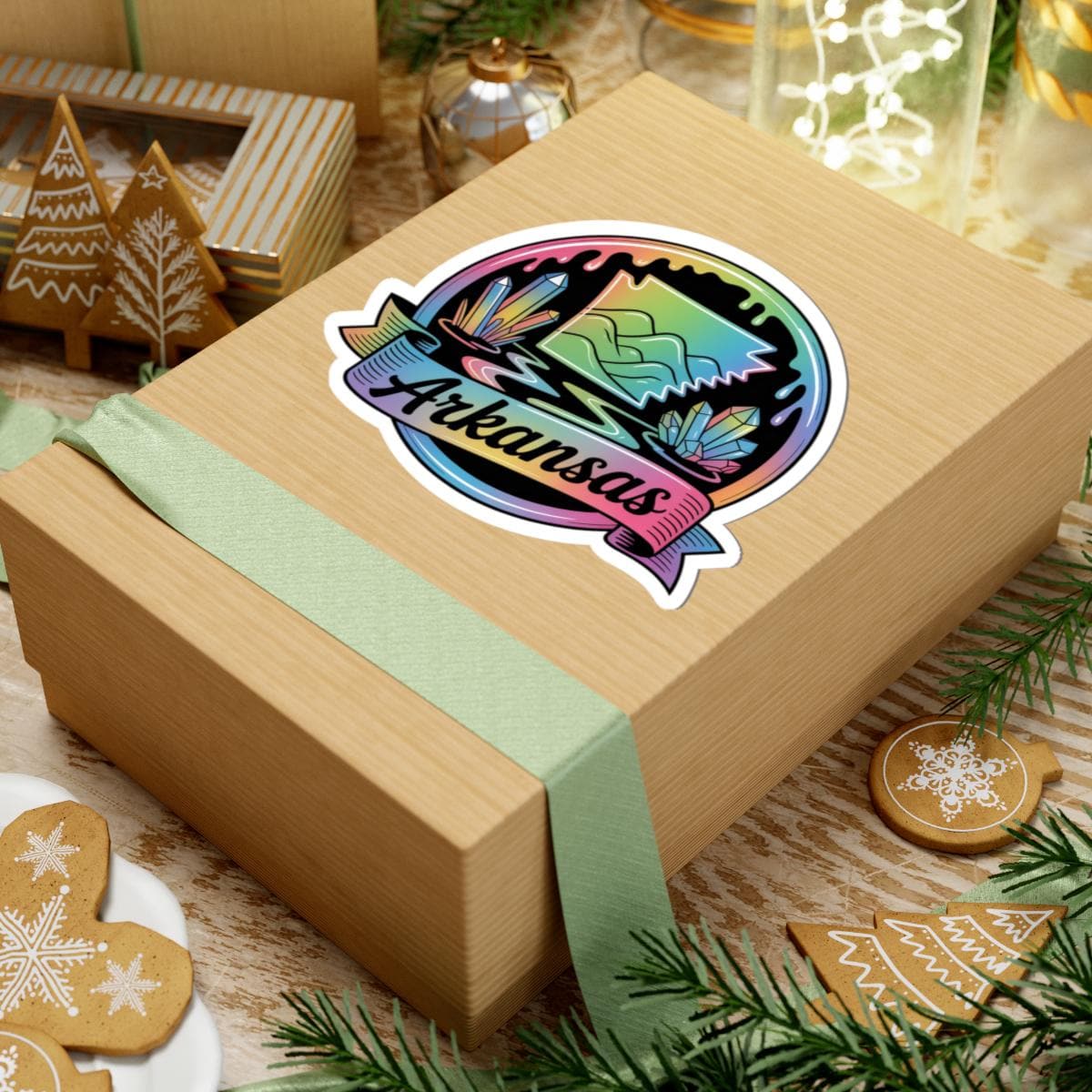 ColorFlow | Arkansas Crystal Mountain Scenic Vinyl Sticker | Natural State Travel Art Decal