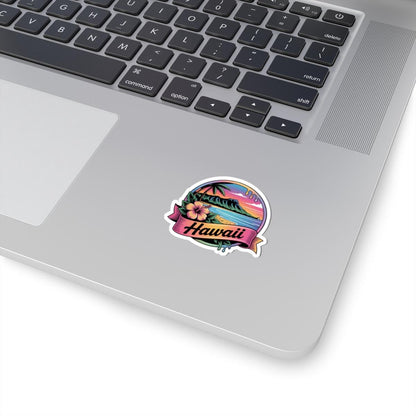 ColorFlow | Hawaii Tropical Beach Sunset Vinyl Sticker | Island Paradise Ocean Travel Art Decal