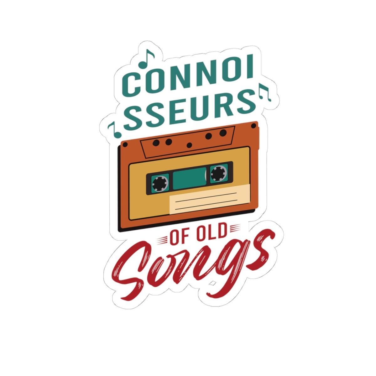 ColorFlow | Connoisseurs of Old Songs Vinyl Sticker | Retro Cassette Tape Classic Music Nostalgia Design