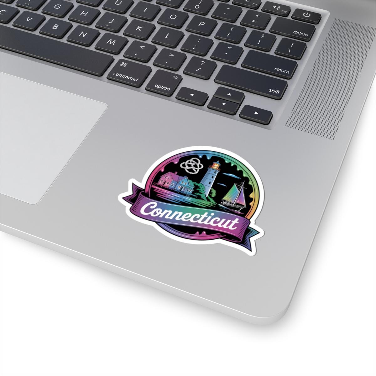 ColorFlow | Connecticut Lighthouse Coastal Charm Vinyl Sticker | New England Nautical Travel Art Decal