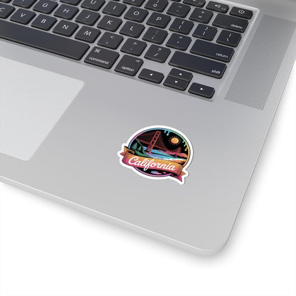 ColorFlow | California Golden Gate Sunset Vinyl Sticker | West Coast Coastal Travel Art Decal